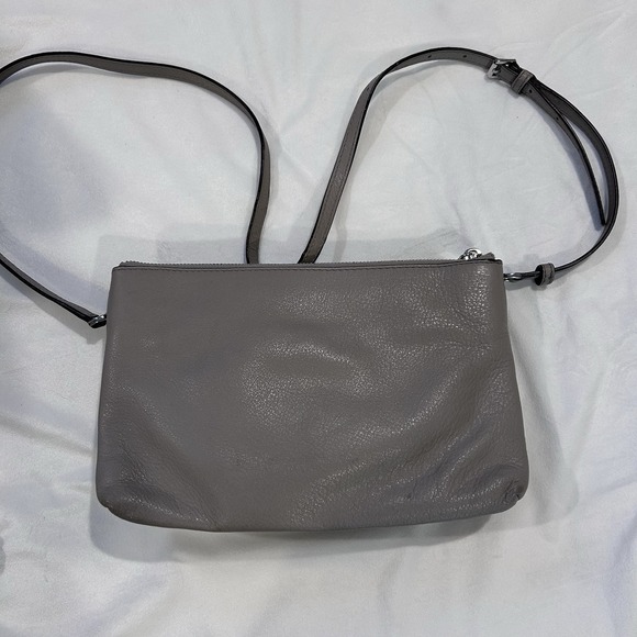 Michael Kors Shoulder Cross Bag Gray  Pebble‎ Leather 32S7SAFC3L Tag Double Zip - Picture 8 of 14